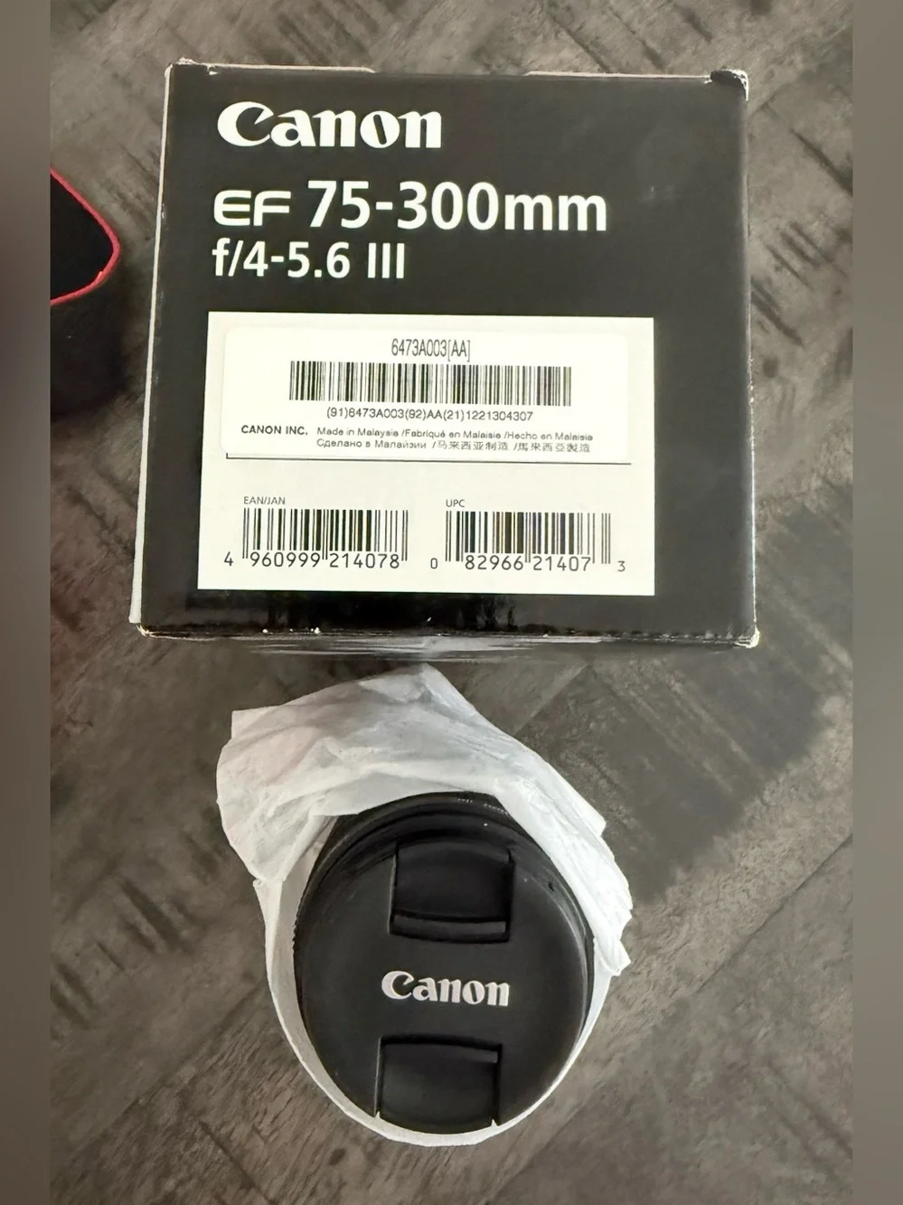 Canon EOS Rebel T3 DSLR Camera Kit with Black Bag and Black/Red Strap